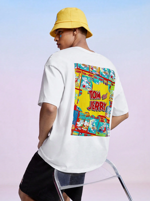 Men TOM & JERRY Drop Shoulder T-shirt