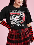 Women Live Fast Graphic Print Crop-top