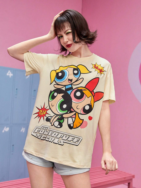 Women The Powerpuff Girls Cartoon Graphic T-shirt