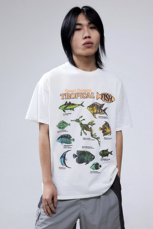 Ecru Great Oceans Tropical Fish T-Shirt