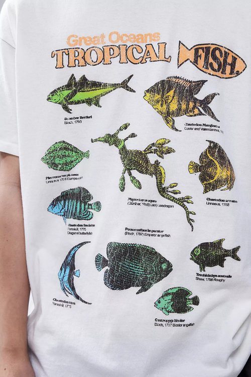 Ecru Great Oceans Tropical Fish T-Shirt