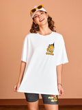 Women GARFIELD Cartoon And Letter Print T-shirt