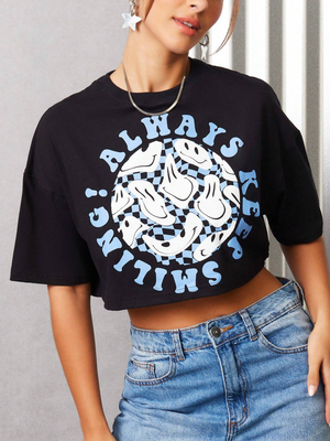 Women Graphic Print Crop-Top