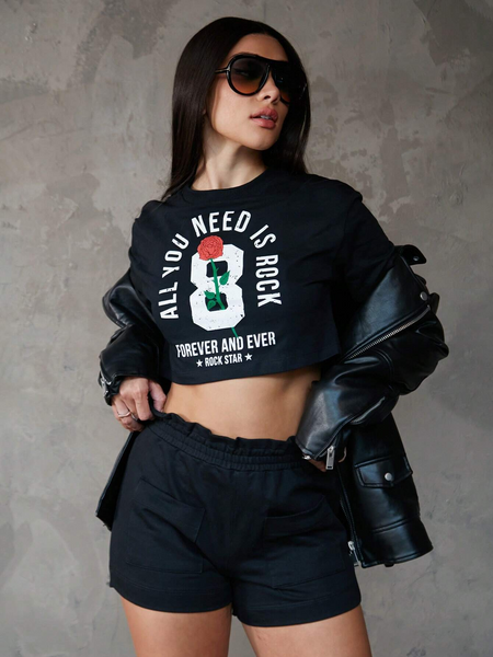 Women Forever And Ever Graphic Crop-Top