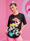 Women The Powerpuff Girls Cartoon Graphic Oversize T-shirt