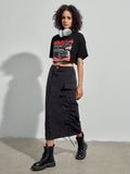 Women Letter Graphic Drop Shoulder Crop-Top