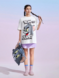 Women TOM & JERRY Cartoon Letter print T-shirt