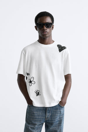 MEN RABBIT OVERSIZE PRINT T-SHIRT