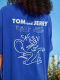 Women TOM & JERRY Cartoon And Slogan Print T-shirt