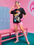 Women The Powerpuff Girls Cartoon Graphic Oversize T-shirt