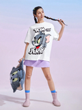 Women TOM & JERRY Cartoon Letter print T-shirt