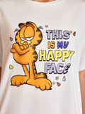 Women GARFIELD Cartoon Slogan Print T-shirt