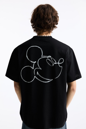 Men Black Mickey Mouse T-shirt