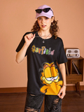 Women GARFIELD Cartoon Slogan Print T-shirt