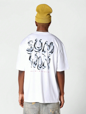 Men SUMWON With Front And Back Print T-shirt