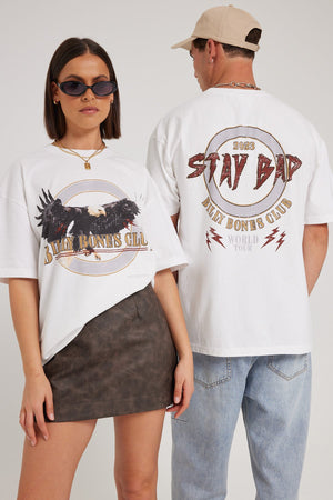 Unisex Ramblin Eagle Vintage White T-shirt