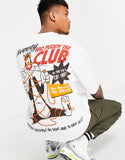 Men Oversized Looney Tunes Print T-Shirt