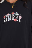 Women Stussy Flower Chain oversize T-shirt