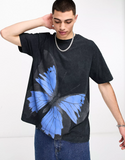 MEN Good For Nothing Oversized Butterfly Print T-shirt