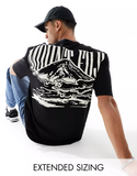 Men Mountain Back Print Oversized T-shirt