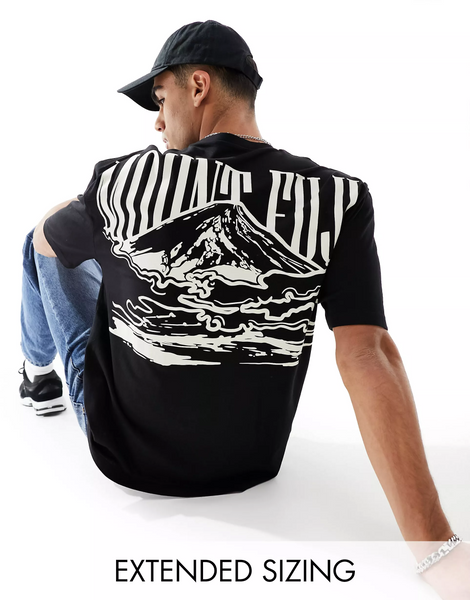 Men Mountain Back Print Oversized T-shirt