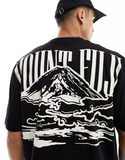 Men Mountain Back Print Oversized T-shirt