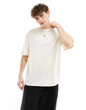 Men Oversized Off White With Back Skate Print T-Shirt