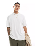 Men Oversized White With Japan Back Print T-Shirt