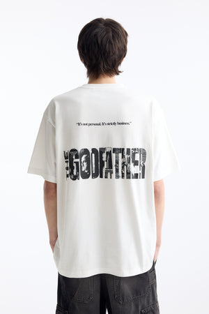 Men White The Godfather T-shirt