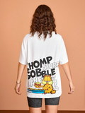 Women GARFIELD Cartoon And Letter Print T-shirt