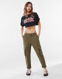 Women FLAMES Graphic Print Crop-Top