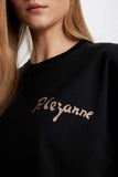 Woman Black PCezanne Licensed Crew Printed Oversize T-Shirt