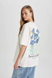 Woman Oversize Fit Van Gogh Licensed Printed T-Shirt