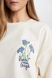 Woman Oversize Fit Van Gogh Licensed Printed T-Shirt