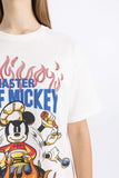 Woman Oversize Fit Mickey _ Minnie Licensed Crew Neck T-Shirt