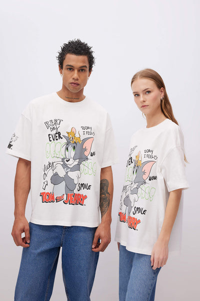 Unisex Tom Jerry Oversize Fit Printed T-Shirt