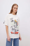 Unisex Tom Jerry Oversize Fit Printed T-Shirt