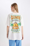 WOMAN Oversize Fit Crew Neck Printed T-Shirt