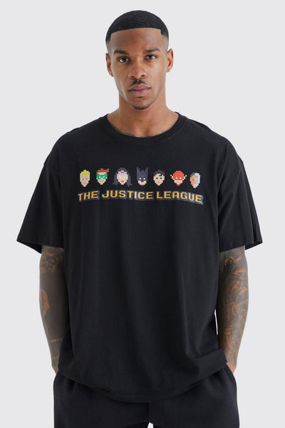 Black Pixel Justice League License T-shirt