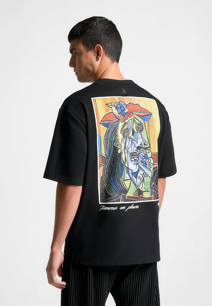 Men Picasso Black Oversize T-Shirt