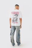 White oversized Monte Carlo Stencil Back Print T-shirt T-SHIRT Tee Weed 