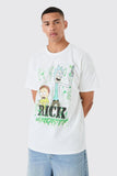 White Oversized Rick And Morty License T-shirt T-SHIRT Tee Weed 