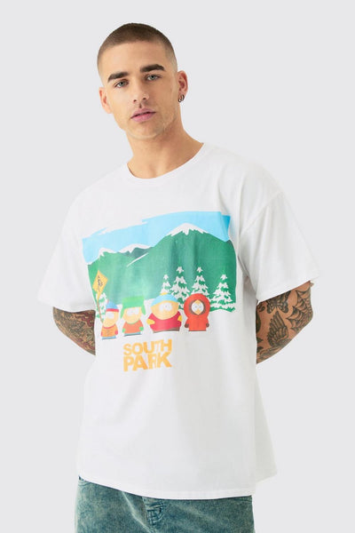 White Oversized South Park License T-shirt