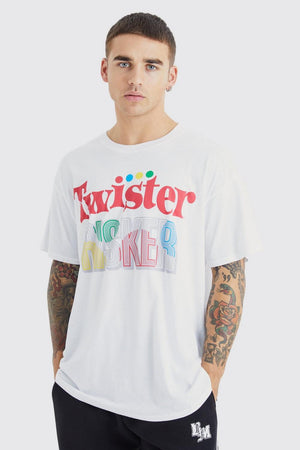 White Oversized Twister License T-shirt T-SHIRT Tee Weed 